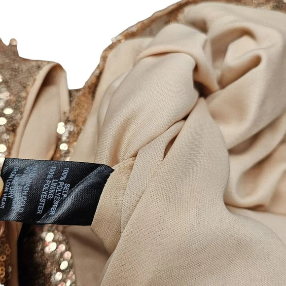 Lulu's Belle Etoile Rose  Gold Sequin Maxi Dress Size Medium Allover Sequin NWT - Picture 11 of 12
